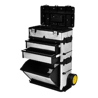 3-Part Rolling Tool Box with 2 Wheels vidaXL