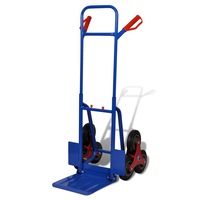 Folding Sack Truck with 6 Wheels Blue vidaXL