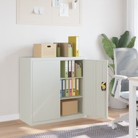 Office Cabinet with 2 Doors Grey 90 cm Steel vidaXL