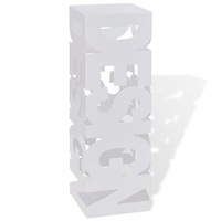 White Square Umbrella Stand Storage Holder Walking Stick Steel 48.5 cm vidaXL