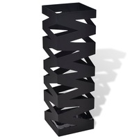 Black Square Umbrella Stand Storage Holder Walking Stick Steel 48.5 cm vidaXL