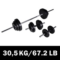Barbell +2 Dumbbell Set 30.5kg vidaXL