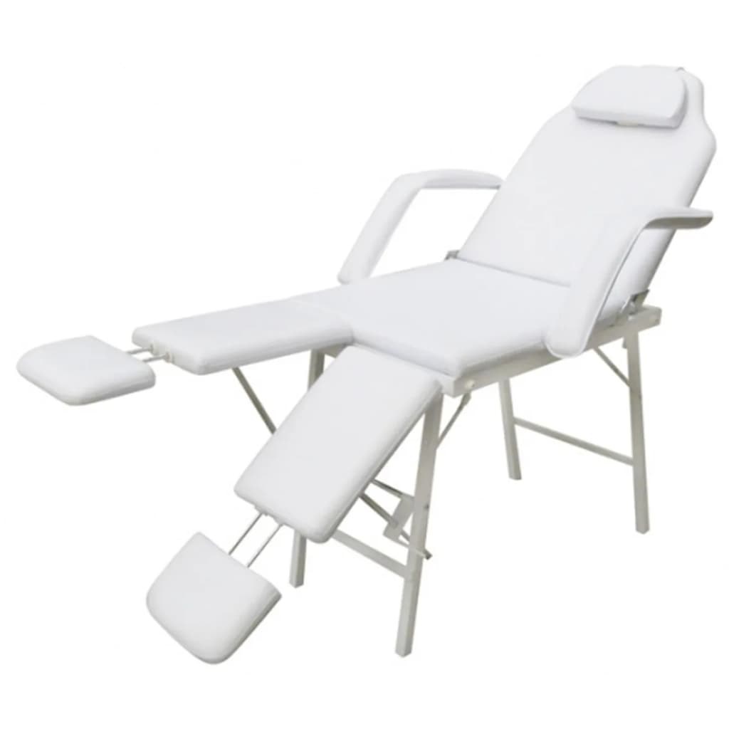 Portable Facial Treatment Chair Faux Leather 185x78x76 cm White vidaXL