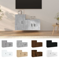 TV Cabinet Set 2 Piece Wall TV Stand Entertainment Unit Engineered Wood vidaXL