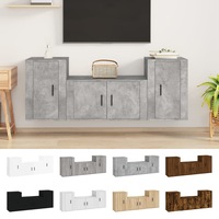 TV Cabinet Set 3 Piece Wall TV Stand Entertainment Unit Engineered Wood vidaXL