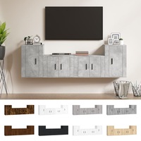 TV Cabinet Set 4 Piece Wall TV Stand Entertainment Unit Engineered Wood vidaXL