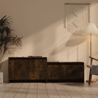 TV Cabinet Smoked Oak 146.5x35x50 cm Engineered Wood vidaXL