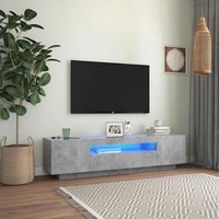 TV Cabinet with LED Lights Concrete Grey 160x35x40 cm vidaXL