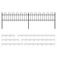 Garden Fence with Hoop Top Steel Multi Sizes vidaXL