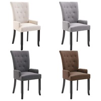 1/2/4/6x Dining Chair with Armrests Fabric High Back Seat Multi Colours vidaXL