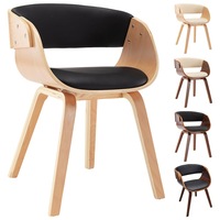 1/2/4/6x Solid Bent Wood Dining Chair Faux Leather Seat Multi Colours vidaXL