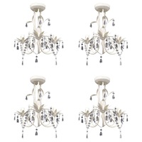 1/2/4x Crystal Pendant Ceiling Lamp Chandeliers Elegant White Light vidaXL