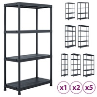 1/2/5x Storage Shelf Rack Plastic Display Unit Bookcase Multi Sizes vidaXL