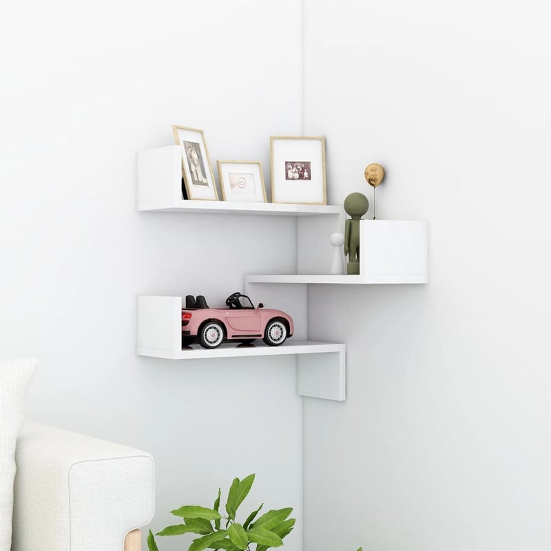 Wall corner shelves 2 pcs Sonoma Gray 40x40x50 cm wood, decoration