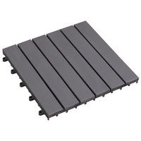 Decking Tiles 10 pcs Grey Wash 30x30 cm Solid Acacia Wood vidaXL