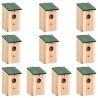 Bird Houses 10 pcs Solid Firwood 12x12x22 cm vidaXL