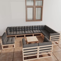 11 Piece Garden Lounge Set with Cushions Solid Pinewood vidaXL