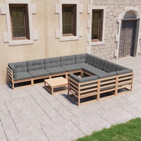 11 Piece Garden Lounge Set with Cushions Solid Pinewood vidaXL