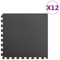 Floor Mats 12 pcs 4.32 m� EVA Foam Black vidaXL