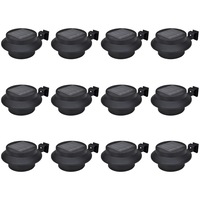 Outdoor Solar Fence Lamps 12 pcs LED Black vidaXL