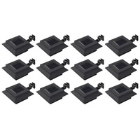 Outdoor Solar Lamps 12 pcs LED Square 12 cm Black vidaXL