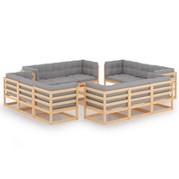 13 Piece Garden Lounge Set with Cushions Solid Pinewood vidaXL