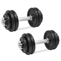 18 Piece Dumbbell Set 30 kg Cast Iron vidaXL