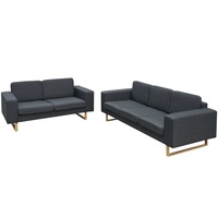2-Seater and 3-Seater Sofa Set Dark Grey vidaXL