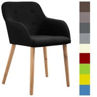 2/4/6x Solid Oak Wood and Fabric Dining Chair Cafe Seat Multi Colours vidaXL