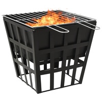 2-in-1 Fire Pit and BBQ 34x34x48 cm Steel vidaXL