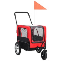 2-in-1 Pet Bike Trailer & Jogging Stroller Red and Black vidaXL