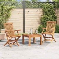Folding Garden Chairs 2 pcs Solid Teak Wood vidaXL