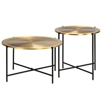 Table Set 2 Pieces Brass-covered MDF vidaXL