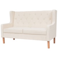 2-Seater Sofa Fabric Cream White vidaXL
