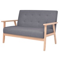 2-Seater Sofa Fabric Dark Grey vidaXL