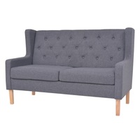 2-Seater Sofa Fabric Grey vidaXL