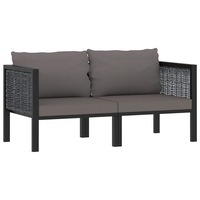 2-Seater Sofa with Cushions Anthracite Poly Rattan vidaXL