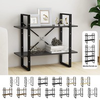 Book Cabinet Bookshelf Storage Rack Bookcase with Metal Frame Wood vidaXL