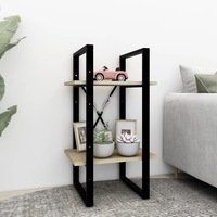 Book Cabinet Bookshelf Storage Rack Bookcase with Metal Frame Wood vidaXL