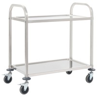 2-Tier Kitchen Trolley 95x45x83.5 cm Stainless Steel vidaXL