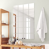24 pcs Mirror Tiles Square Glass vidaXL