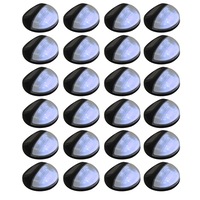 Outdoor Solar Wall Lamps LED 24 pcs Round Black vidaXL