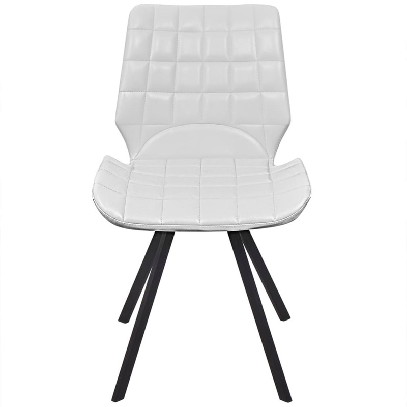 Buy Dining Chairs 2 pcs White Faux Leather MyDeal