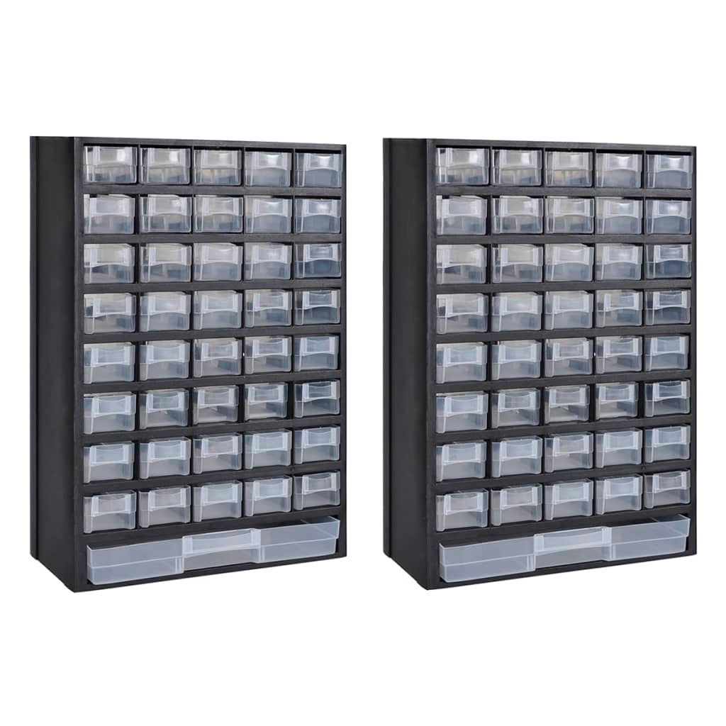 41-Drawer Storage Cabinet Tool Box 2 pcs Plastic vidaXL