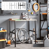 2x Adjustable Work Bench Frames Metal 55/85x(69-95.5)cm Grey/Black vidaXL