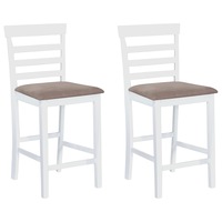 Bar Chairs 2 pcs White Fabric vidaXL