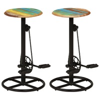 Bar Chairs 2 pcs Solid Reclaimed Wood vidaXL