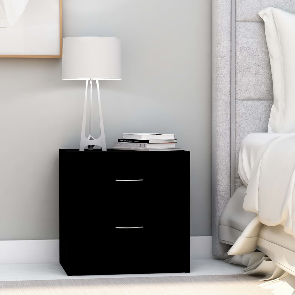 Bedside Cabinets 2 pcs Black 40x30x40 cm Engineered Wood vidaXL