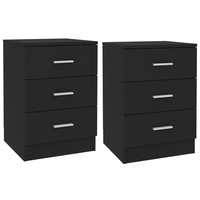 Bedside Cabinets 2 pcs Black 38x35x56 cm Engineered Wood vidaXL