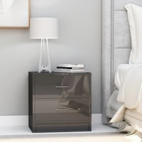 Bedside Cabinets 2 pcs High Gloss Grey 40x30x40 cm Engineered Wood vidaXL